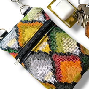 Custom Woven Phone Crossbody Bag, Fabric Phone Purse with Strap, Padded