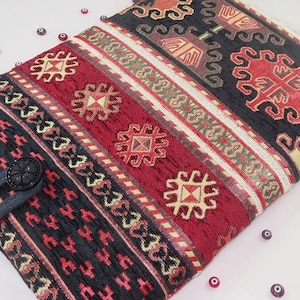 Red Kilim iPad Pro Case: Padded Chenille Fabric Cover