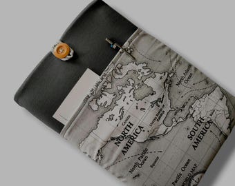 Maps Laptop Sleeve: Padded Travel Case for MacBook, HP, Lenovo