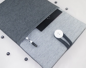 Chenille 15.6 Laptop Sleeve: Padded Cotton Case with Pocket