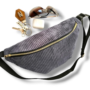 Corduroy Fanny Pack Crossbody Bag: Minimalist Belt Bag