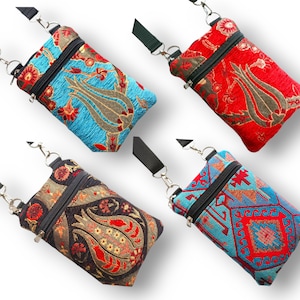 Boho iPhone Sleeve Bag, iPhone 14 Pro Max Pouch, iPhone 15 Case, Crossbody Travel Bag, Sling Shoulder Bag, Gift for Her or Him