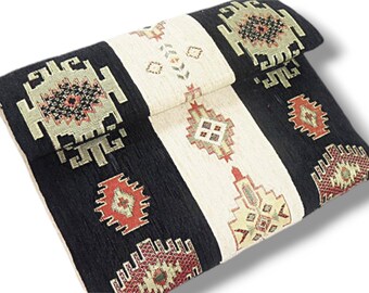 Chenille MacBook Sleeve: Turkish Kilim Laptop Bag with Pocket