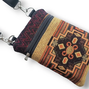 iPhone 16 Pro Max Case, Custom Size Boho Crossbody Cell Phone Purse, iPhone 13-14 Pro Case, Bohemian Fabric iPhone 12 Bag, Passport Cover
