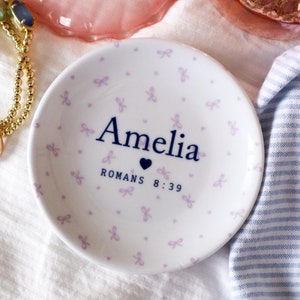 Personalized Bible Verse Ceramic Ring Dish: Christian Gift