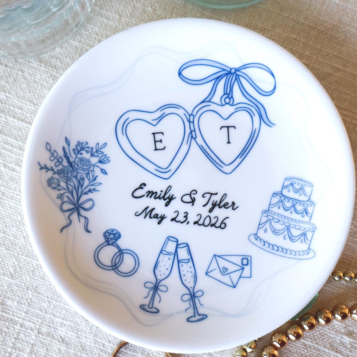 Personalized Ceramic Ring Dish