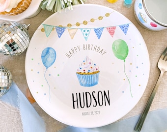 Birthday Plate Ceramic - Personalized Birthday Gift - First Birthday Party - Boys Birthday Party - 1st Birthday - Birthday Decorations Kids