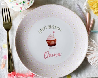 Dainty Daisy Birthday Plate • Ceramic Personalized Birthday Plate and Mug • First Birthday Gift for Girl • Children's Birthday Keepsake