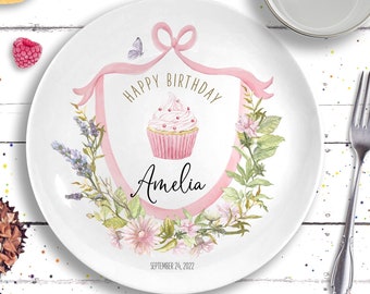 Girls Birthday Gift, Personalized Ceramic Plate, Floral First Birthday, Birthday Gift Ideas for Girls, Wildflower Birthday, 1st Birthday