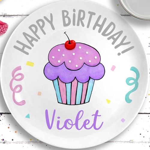 Personalized Ceramic Birthday Plate First Birthday Girl Etsy