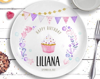 Mermaid Birthday Personalized Plate - Under The Sea Birthday Party - Birthday Girl Gift - Mermaid Princess Birthday - Ceramic Plate and Mug