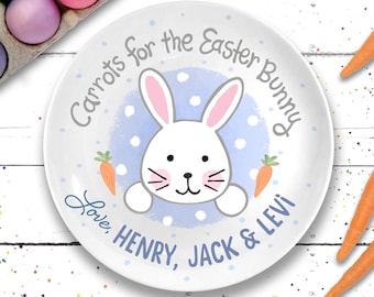 Easter Bunny - Easter Gifts for Kids - Personalized Easter Bunny Plate - Easter Basket Stuffers - Easter Plate - Easter Decor