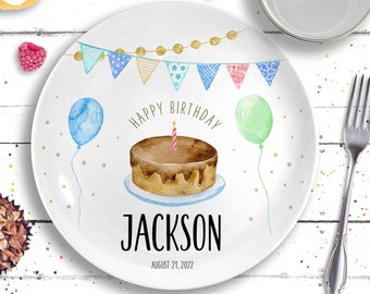 Personalized Ceramic Birthday Plate: Sprinkles Party Decor