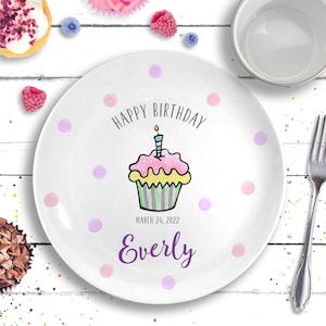 Baby Girl Birthday Plate -  Personalized Ceramic - Baby Girl Gift -  1st Birthday Gift Girl - First Birthday Plate - Birthday Party Decor
