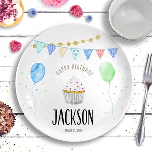 Birthday Plate Ceramic Personalized Birthday Gift First Birthday Party Boys Birthday Party 1st Birthday Birthday Decorations Kids image 2