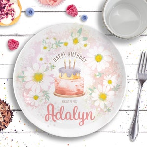 Daisy Personalized Birthday Plate and Mug, Daisy Birthday Party, Retro Vibes, Boho Babe, Baby's First Birthday, 1st Birthday Gift for Girl