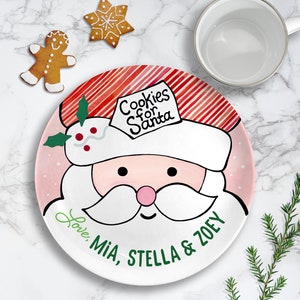 Personalized Ceramic Santa Plate - Cookies and Milk for Santa - Christmas Gifts for Kids - Christmas Farmhouse - Cookies for Santa Plate Set