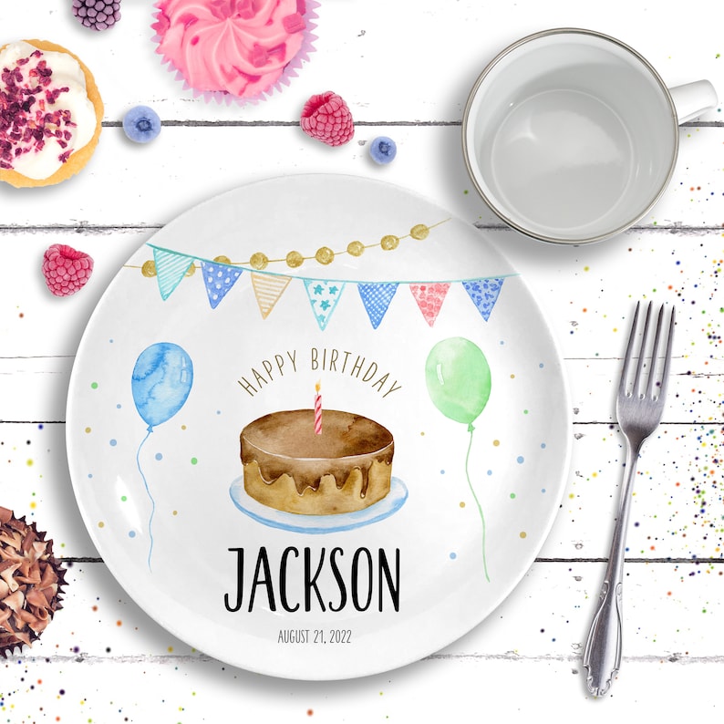 Birthday Plate Ceramic Personalized Birthday Gift First Birthday Party Boys Birthday Party 1st Birthday Birthday Decorations Kids image 8