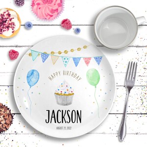 Boy Birthday Ceramic Plate 1 Year Old Gift for Boy Personalized Birthday Gift for Boy 1st Birthday Gift Birthday Decorations Kids image 8