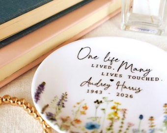 Memorial Jewelry Dish, Personalized Sympathy Gift