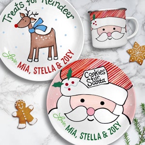 Cookies for Santa Plate Set Kids Personalized Gifts Milk for Santa Mug Gifts for Kids & Babies Treats for Reindeer image 6