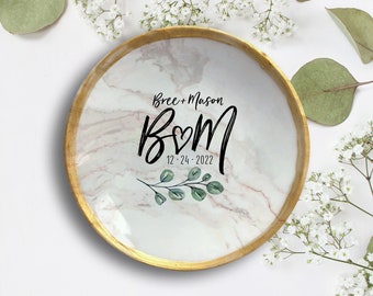 Personalized Engagement Ring Dish: Ceramic Jewelry Dish, Bridal Gift