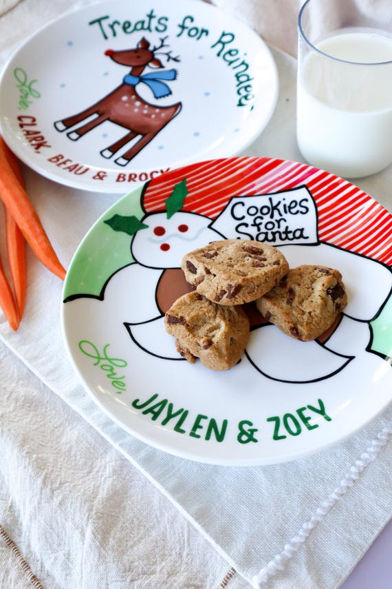 Santa Claus Cookie Plate Cookies For Santa Plate Set Black Santa