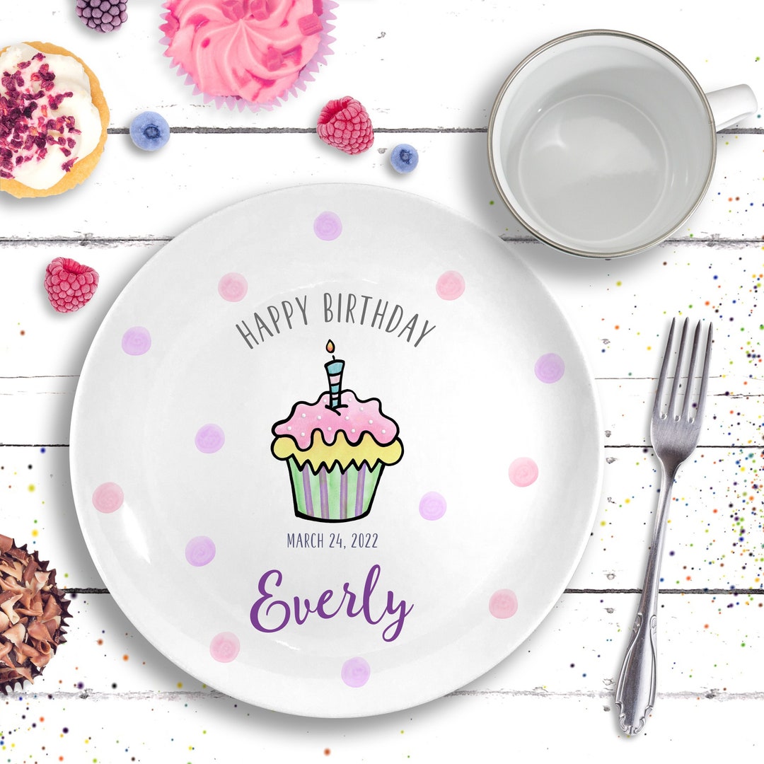 Baby Girl Birthday Plate Personalized Ceramic Baby Girl Gift 1st