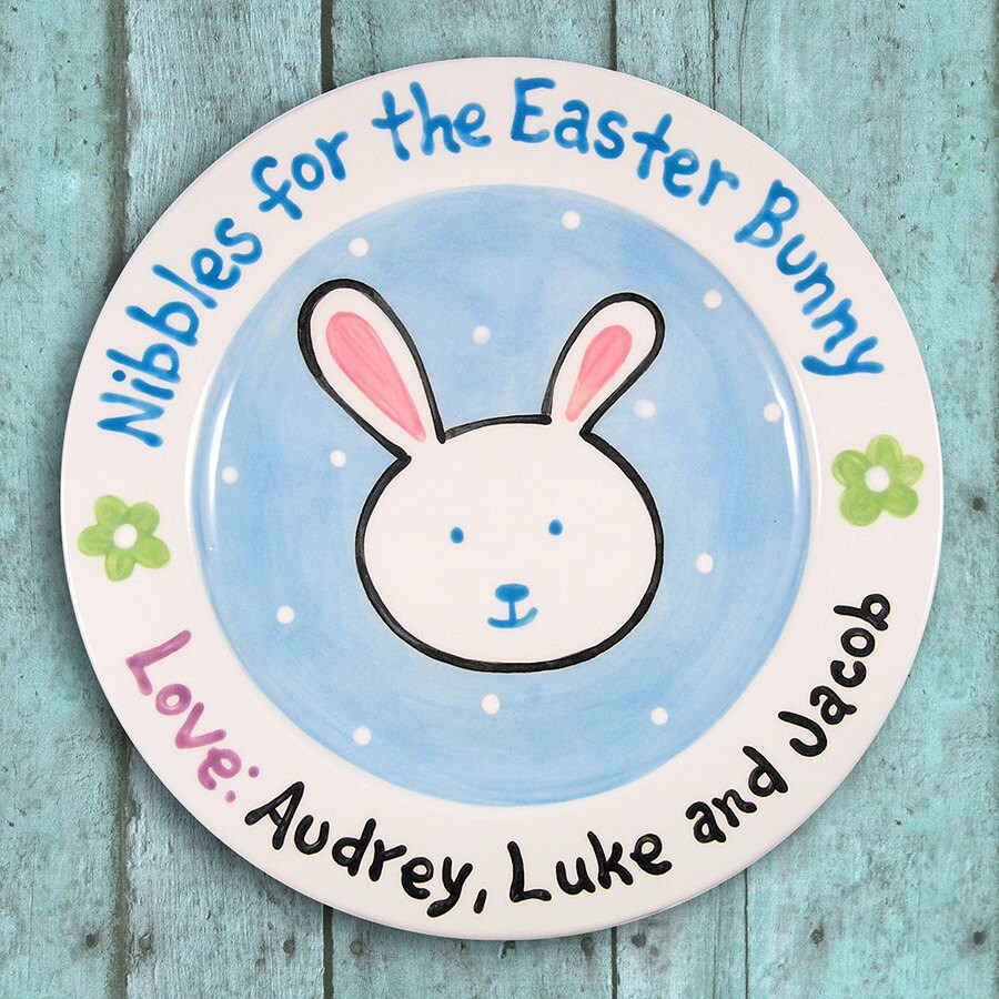 Easter Bunny Plate Kids Personalized Tableware Etsy