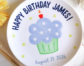Personalized Birthday Boy Plate and mug, Handcrafted Ceramic 1st Birthday Gift