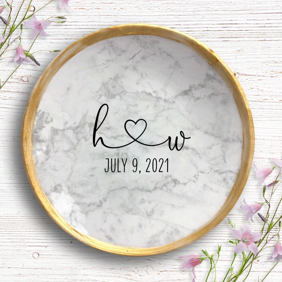 Wedding Ring Dish Engagement Ring Dish Engagement Gifts |Wedding Gift Birthday Gift Monogram Laurel Ring Dish Bridesmaid Gift