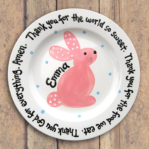 place settings Easter Childrens Ea Personalised Ceramic bunny Easter bunnies