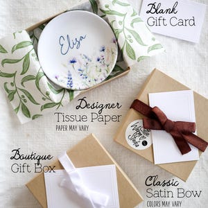 Personalized Ceramic Ring Dish • Wildflower Jewelry Holder, Gift for Mom image 5