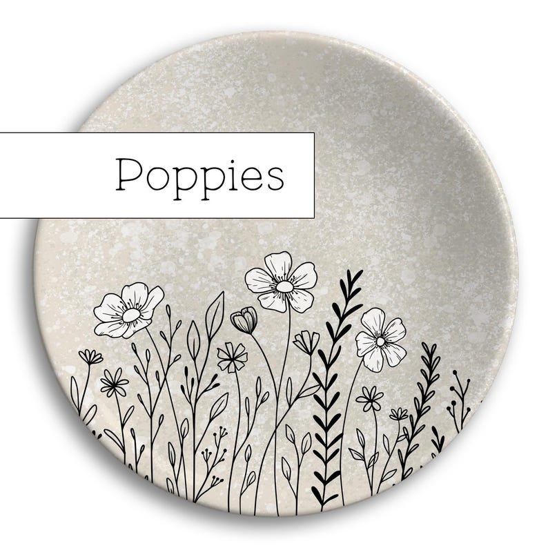 Personalized Ceramic Ring Dish • Wildflower Jewelry Holder, Gift for Mom image 15