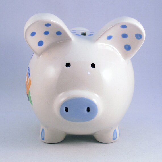 Hand Painted Piggy Bank Custom Baby Gift Baby Shower Gift Etsy