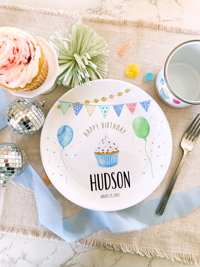 Birthday Plate Ceramic Personalized Birthday Gift First Birthday Party Boys Birthday Party 1st Birthday Birthday Decorations Kids image 1