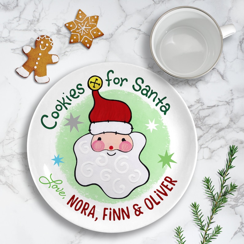 Ceramic Santa Plate and Mug Kids Personalized Christmas Etsy