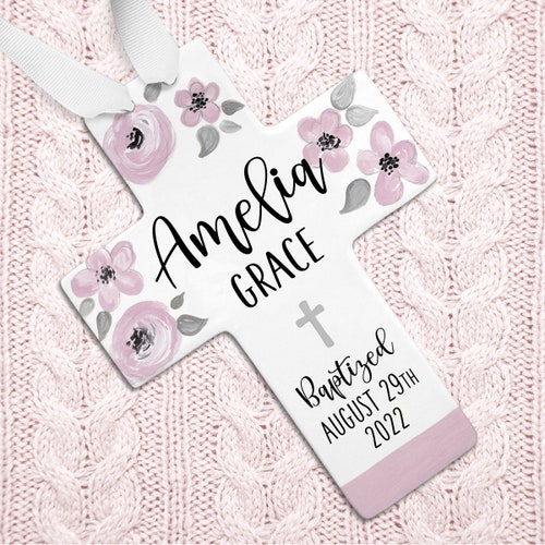Baby Dedication Gift Baptism Gift Girl Baptism Cross Naming Etsy