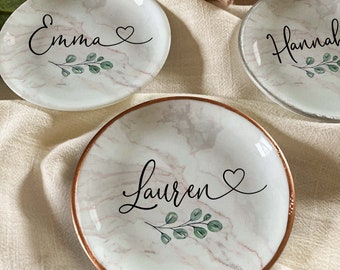 Bridal Party Jewelry Dish • Personalized Name ring Dish • Perfect Gift for Her • Bridesmaid Proposal Box Idea • Bridal Party Jewelry Dish