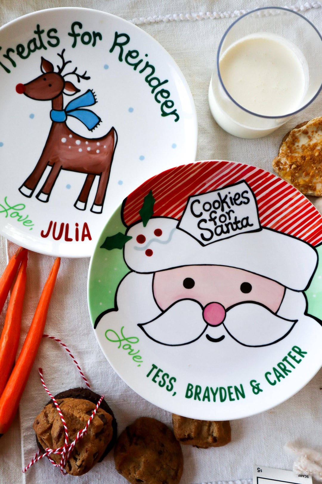 Milk Personalized Cookies For Santa Plate Santas Cookies Plate