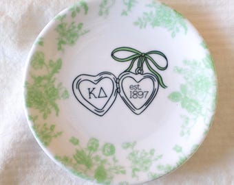 Kappa Delta Sorority Jewelry Dish, Ceramic Fancy Locket, Love Shack Inspired