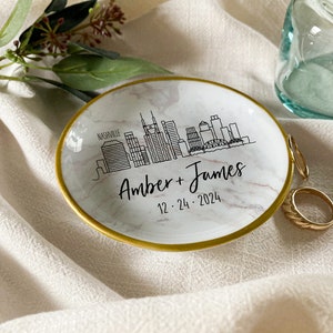 Custom City Ring Holder Perfect Personalized Gift for Engaged Couple Gift for Best Friend Wedding Skyline Ring Dish Paris World City image 10