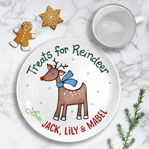 Cookies for Santa Plate Set Regalos personalizados para niños Leche para Santa Mug Regalos para niños y bebés Golosinas para renos imagen 3