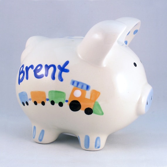 Hand Painted Piggy Bank Custom Baby Gift Baby Shower Gift Etsy