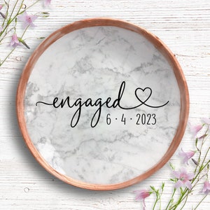 Ring Dish Engagement - Personalized Engagement Gift - Engagement Ring Holder - Engagement Gifts for Couple - Trinket Dish - Gift For Bride