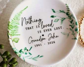 Personalized Memorial Gift, Ceramic Jewelry Dish