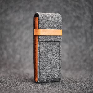 Filz, dass Leder Pen Bleistift Fall Halter KZNR handgemacht