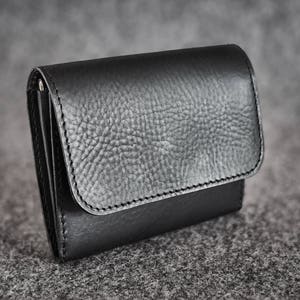 Cartera de cuero Cosido a mano / Negro