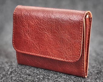 Leather wallet Hand-stitched / Chestnut Brown