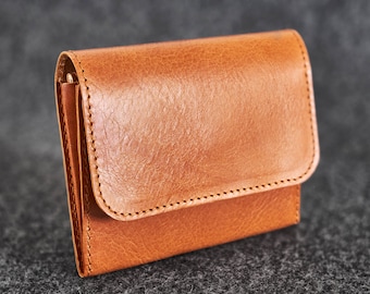 Leather wallet Hand-stitched / Dark Camel